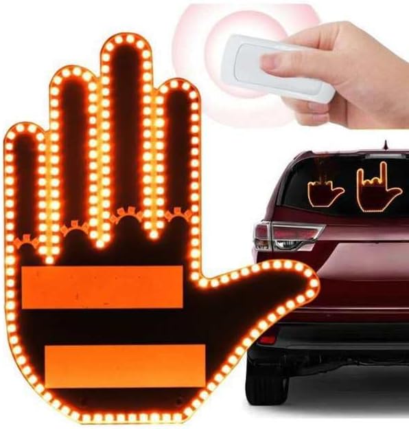 LED Middle Finger Car Display Light