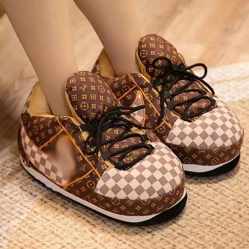 Louis Vuitton Inspired Plush Slippers